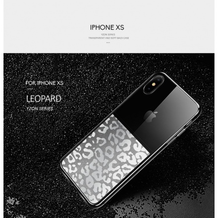 USAMS Yzon TPU Zadní Kryt Transparent Leopard pro iPhone X/XS, 2441888